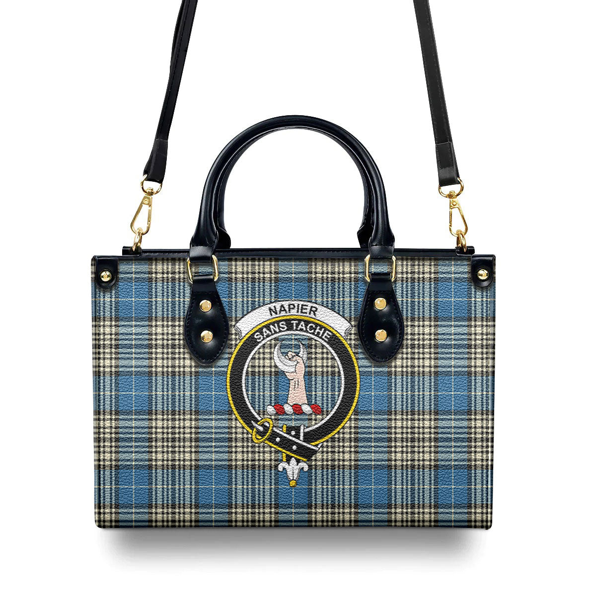 Napier Ancient Tartan Crest Leather Handbag