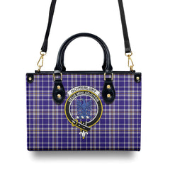 Ochterlony Tartan Crest Leather Handbag