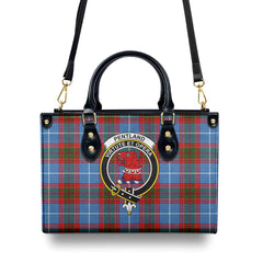 Pentland Tartan Crest Leather Handbag