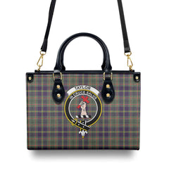 Taylor Weathered Tartan Crest Leather Handbag