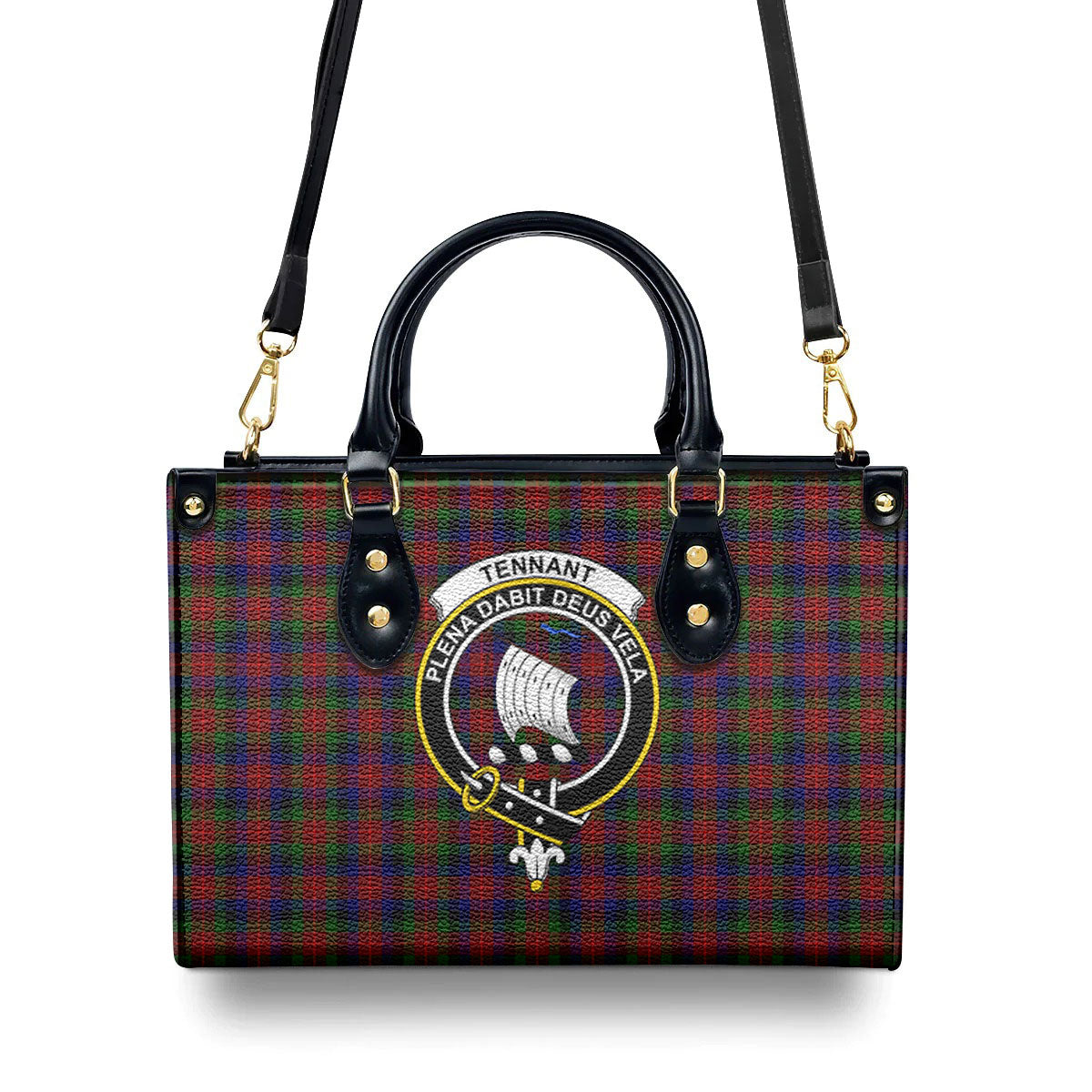 Tennant Tartan Crest Leather Handbag