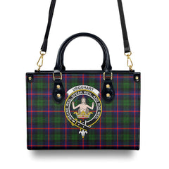 Urquhart Modern Tartan Crest Leather Handbag