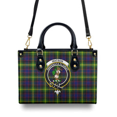 Watson Modern Tartan Crest Leather Handbag