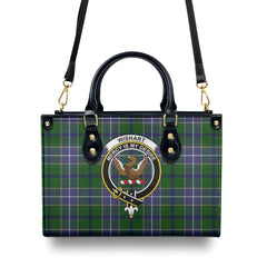 Wishart Hunting Tartan Crest Leather Handbag