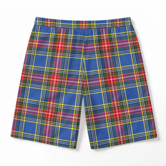 Bethune Modern Tartan Crest Men's Beach Shorts