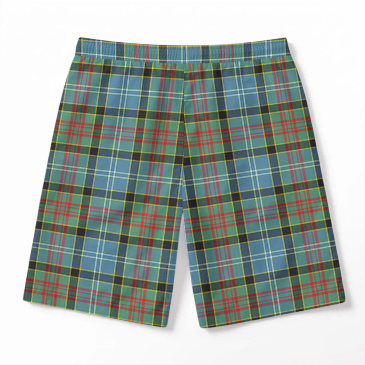 Brisbane Tartan Crest Men's Beach Shorts