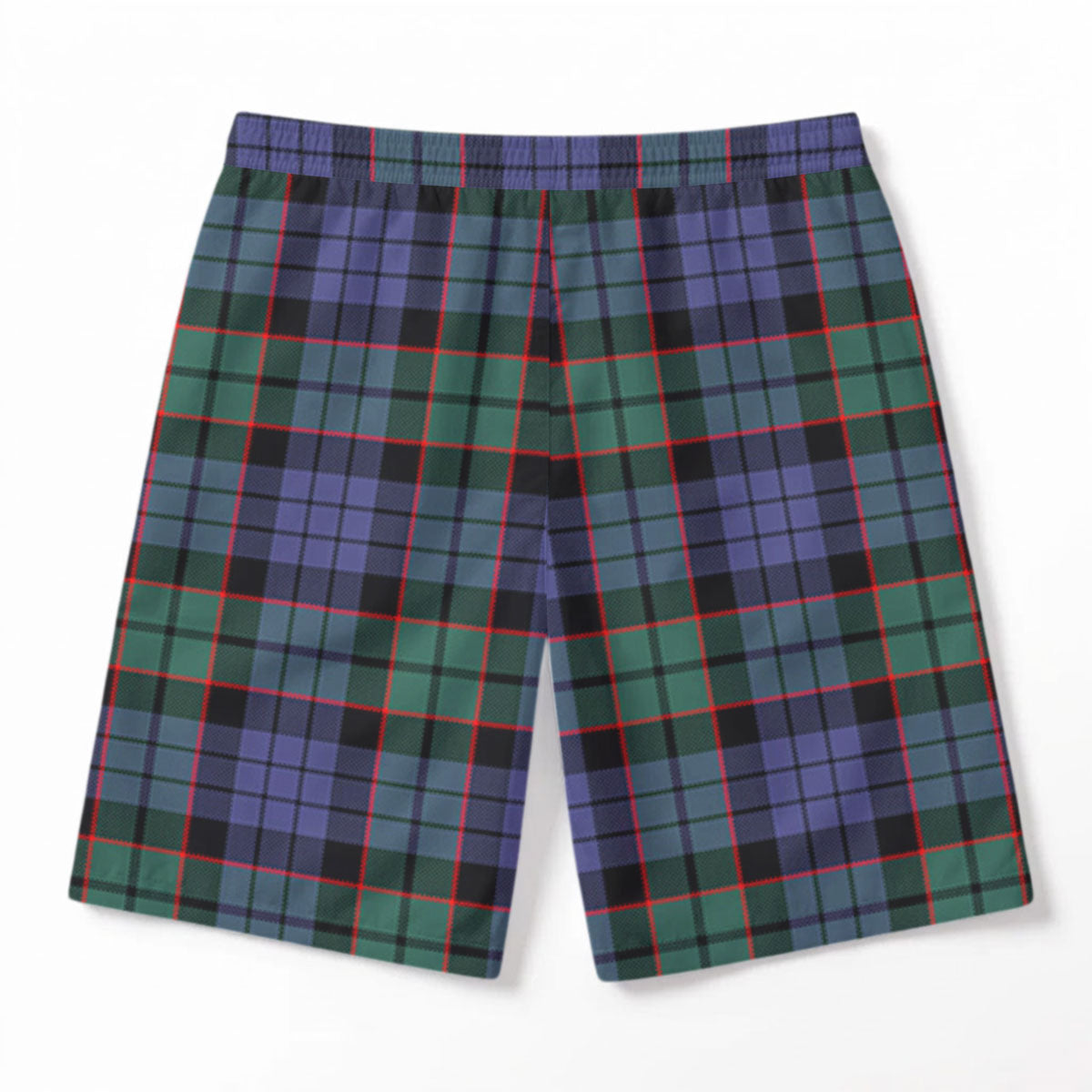 Fletcher Modern Tartan Crest Men's Beach Shorts