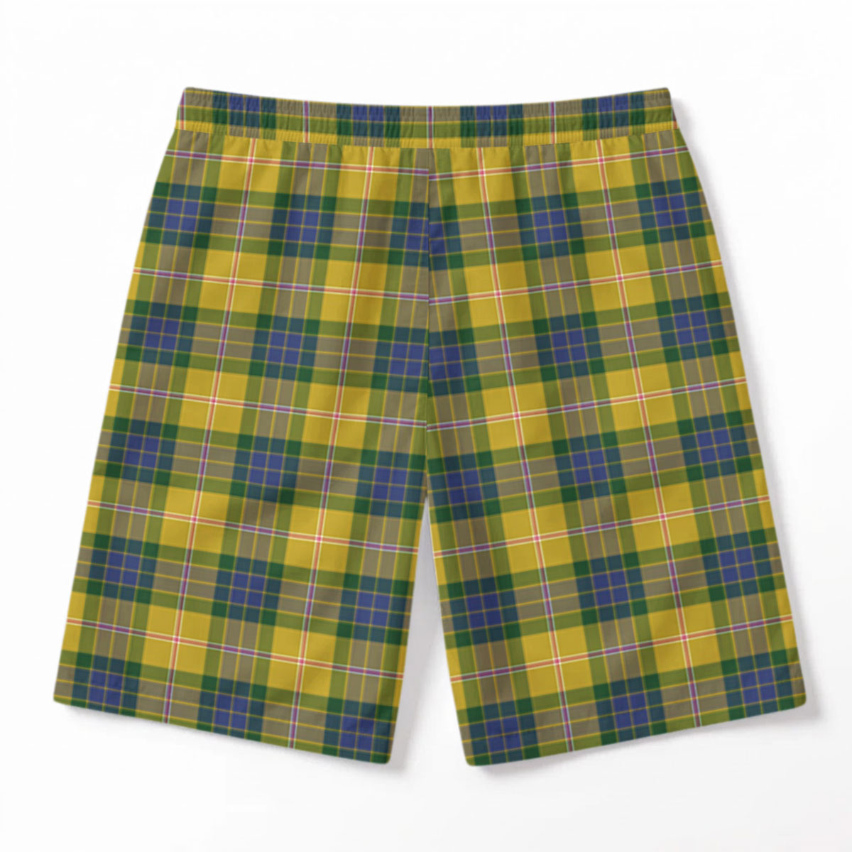 Fraser (of Lovat) Yellow Tartan Crest Men's Beach Shorts