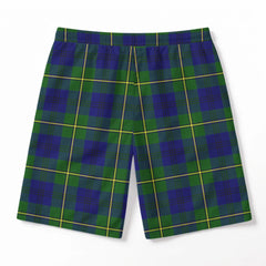 Johnston Modern Tartan Crest Men's Beach Shorts