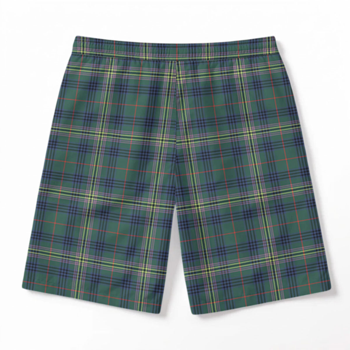 Kennedy Modern Tartan Crest Men's Beach Shorts