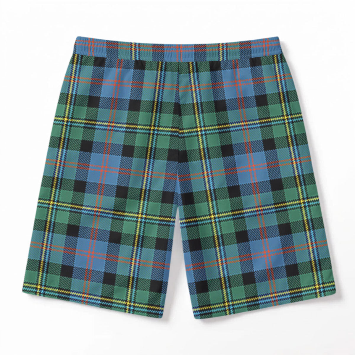 Malcolm Ancient Tartan Crest Men's Beach Shorts