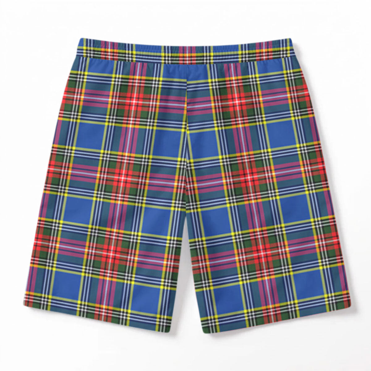 McBeth Modern Tartan Crest Men's Beach Shorts