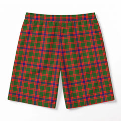 Skene Modern Tartan Crest Men's Beach Shorts