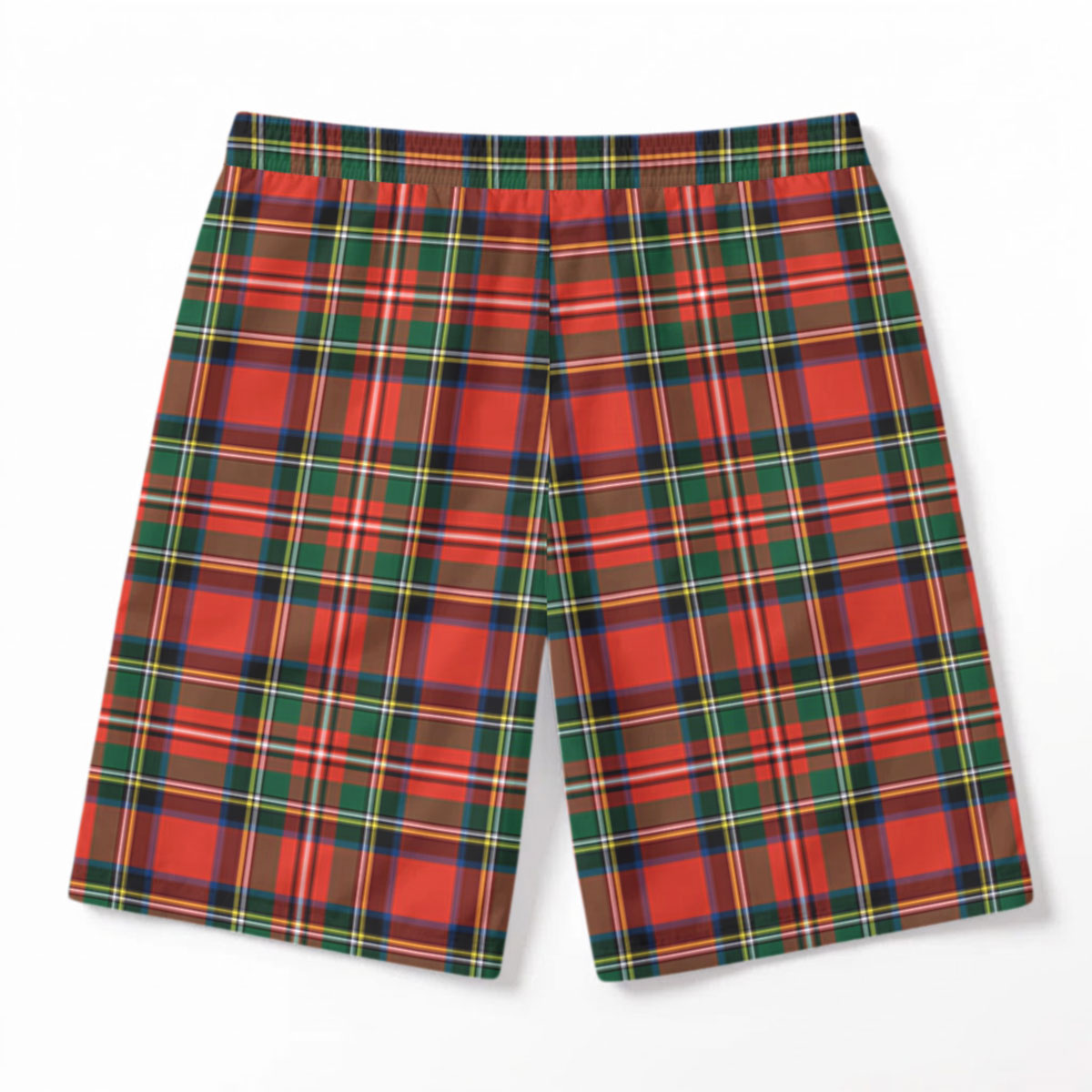 Stewart Royal Modern Tartan Crest Men's Beach Shorts