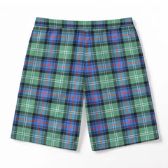 Sutherland Old Ancient Tartan Crest Men's Beach Shorts