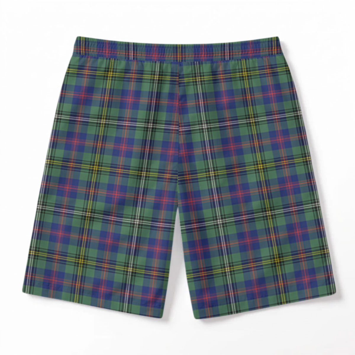 Wood Tartan Crest Men's Beach Shorts