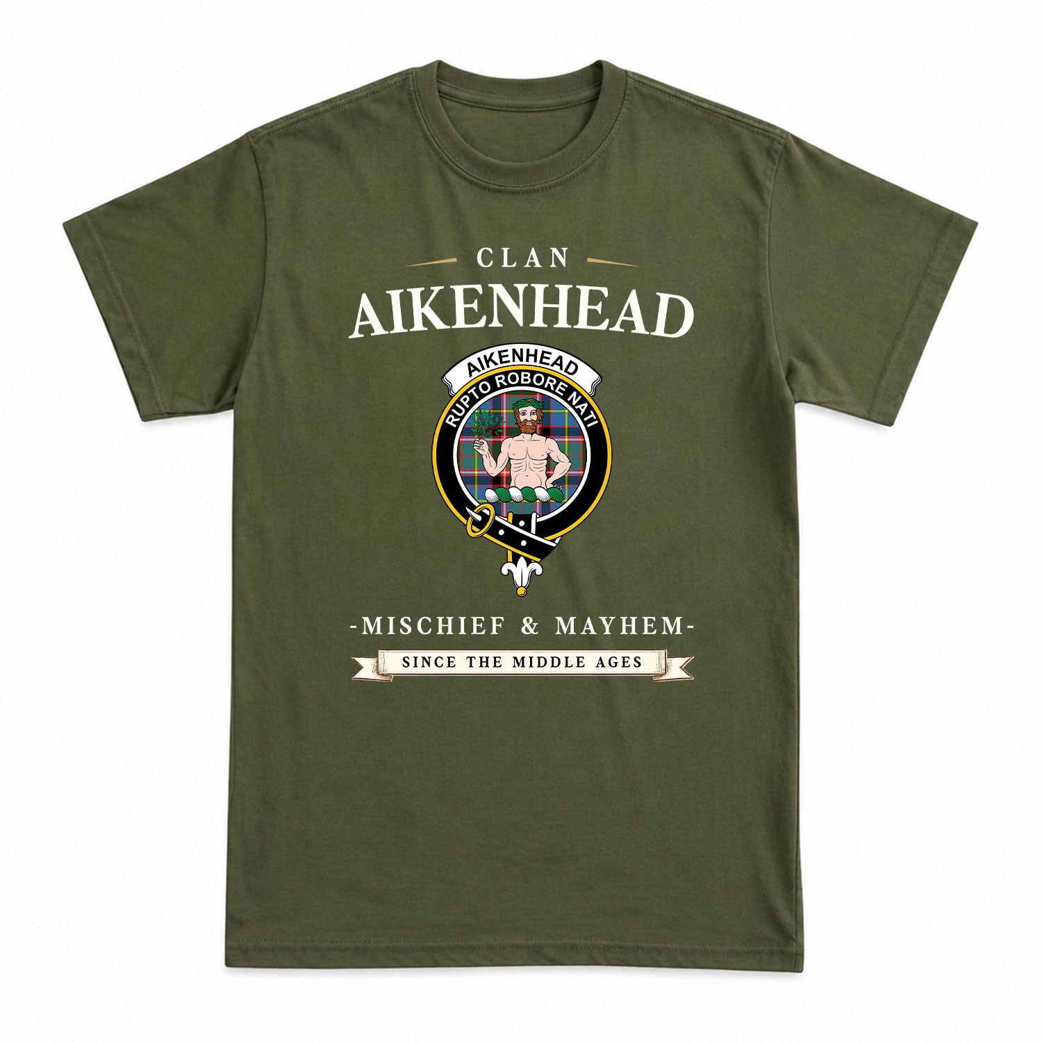 Aikenhead Tartan Crest Mischief and Mayhem T-shirt