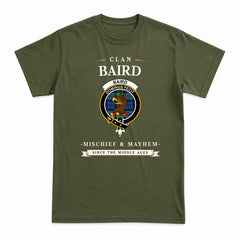 Baird Ancient Tartan Crest Mischief and Mayhem T-shirt