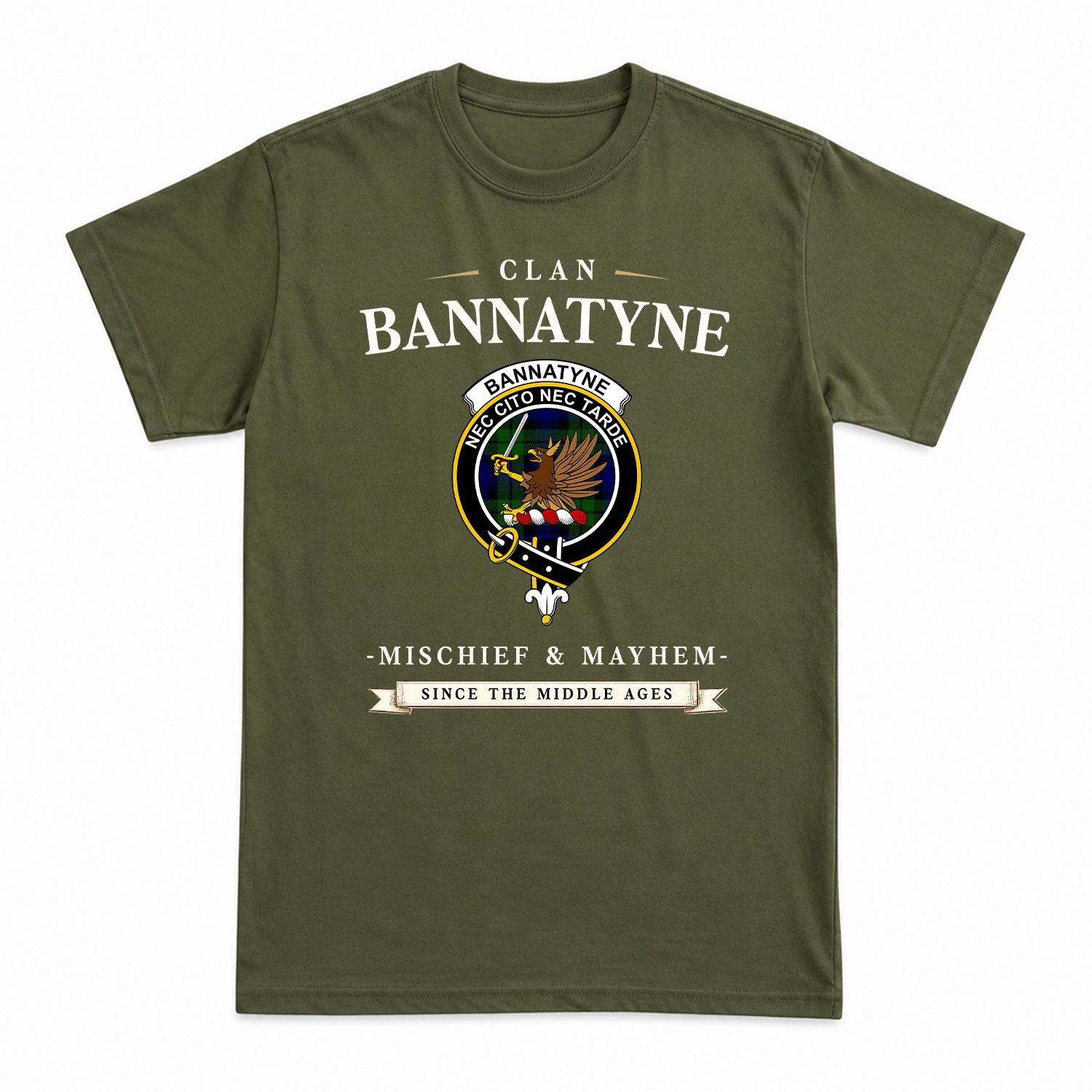 Bannatyne Tartan Crest Mischief and Mayhem T-shirt