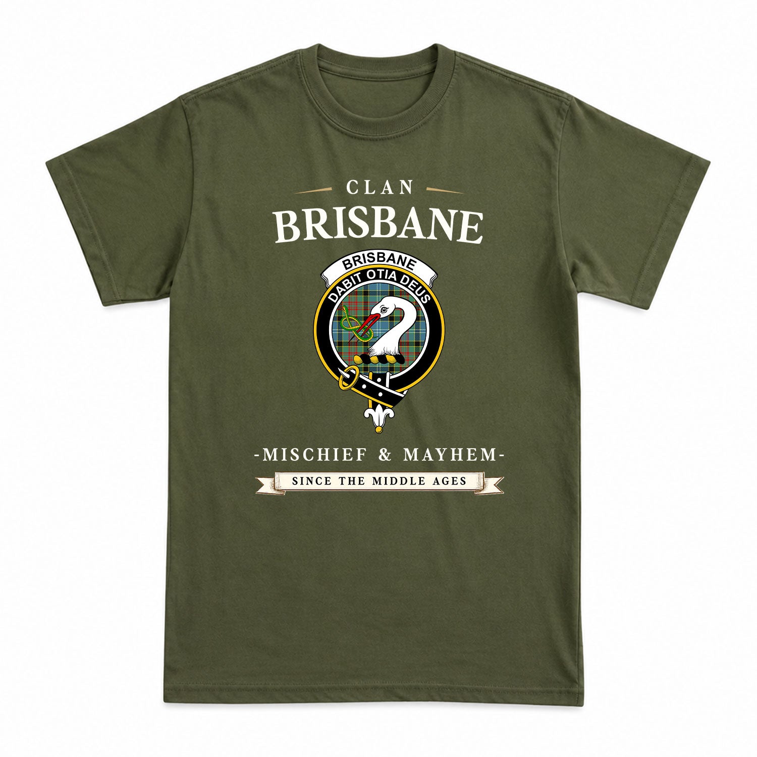 Brisbane Tartan Crest Mischief and Mayhem T-shirt