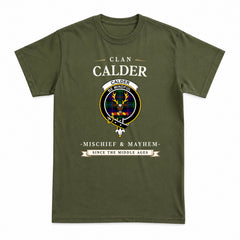 Calder Tartan Crest Mischief and Mayhem T-shirt
