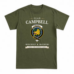 Campbell Ancient 02 Tartan Crest Mischief and Mayhem T-shirt