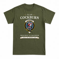 Cockburn Modern Tartan Crest Mischief and Mayhem T-shirt
