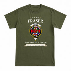 Fraser Tartan Crest Mischief and Mayhem T-shirt