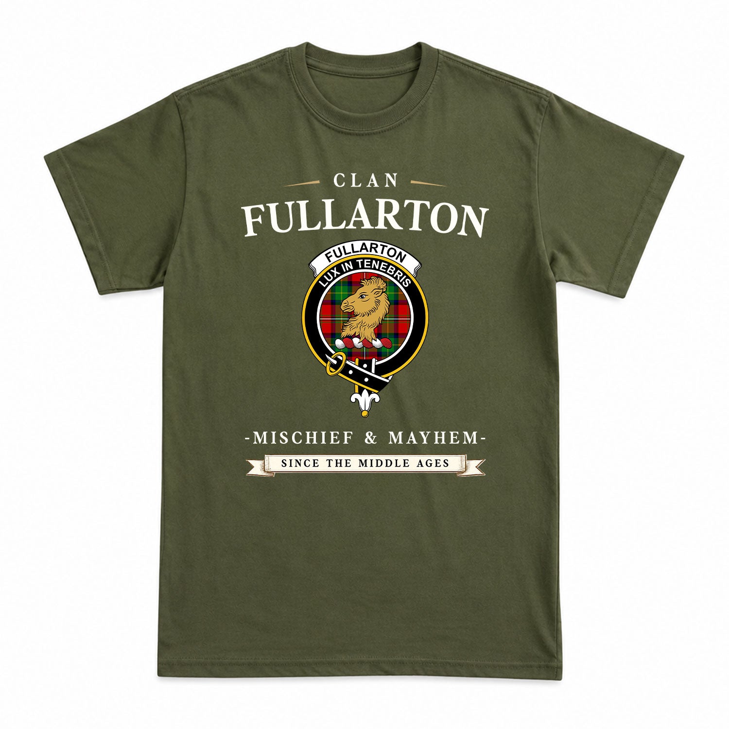 Fullarton Tartan Crest Mischief and Mayhem T-shirt