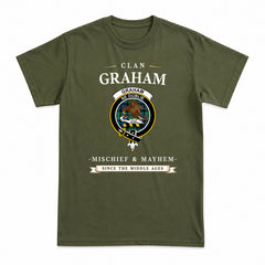Graham of Menteith Ancient Tartan Crest Mischief and Mayhem T-shirt