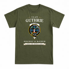 Guthrie Ancient Tartan Crest Mischief and Mayhem T-shirt