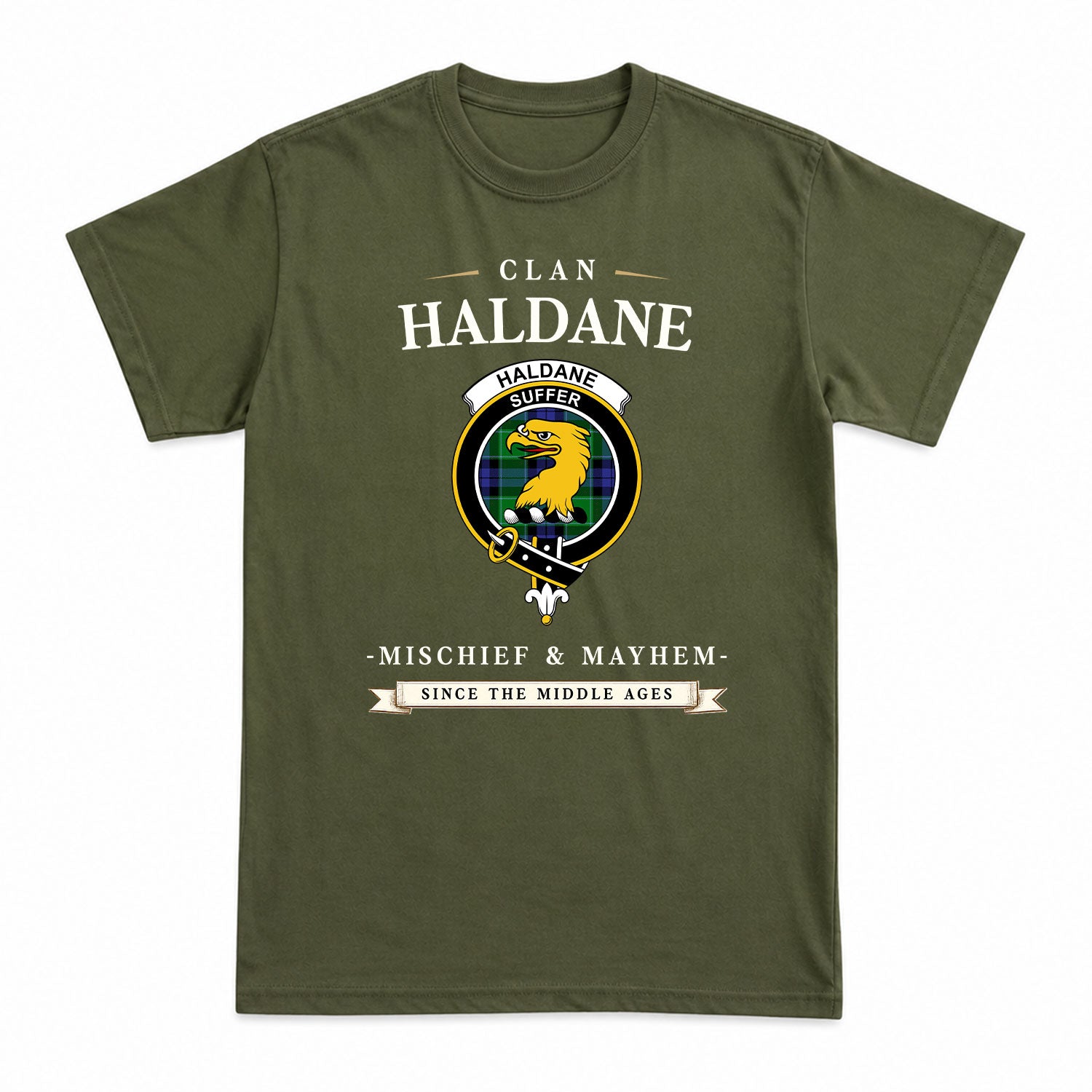 Haldane Tartan Crest Mischief and Mayhem T-shirt