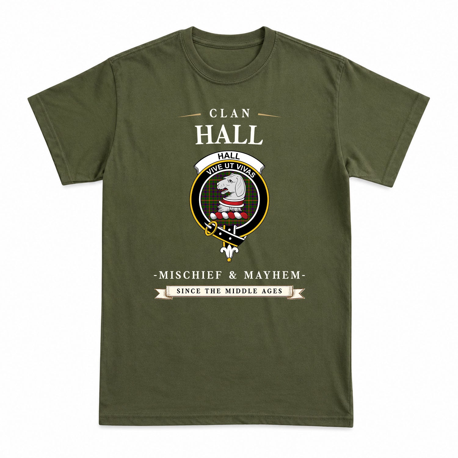 Hall Tartan Crest Mischief and Mayhem T-shirt