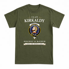 Kirkaldy Tartan Crest Mischief and Mayhem T-shirt