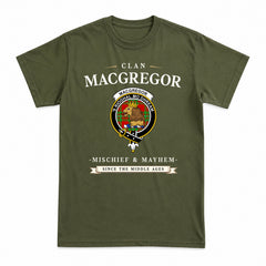 MacGregor Modern Tartan Crest Mischief and Mayhem T-shirt