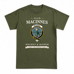 MacInnes Ancient Tartan Crest Mischief and Mayhem T-shirt