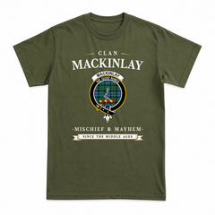 MacKinlay Ancient Tartan Crest Mischief and Mayhem T-shirt