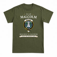 Malcolm Ancient Tartan Crest Mischief and Mayhem T-shirt