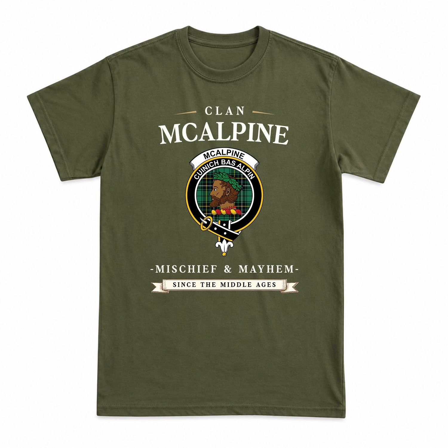 McAlpine Ancient Tartan Crest Mischief and Mayhem T-shirt