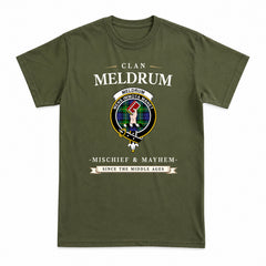 Meldrum Tartan Crest Mischief and Mayhem T-shirt