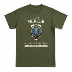 Mercer Modern Tartan Crest Mischief and Mayhem T-shirt