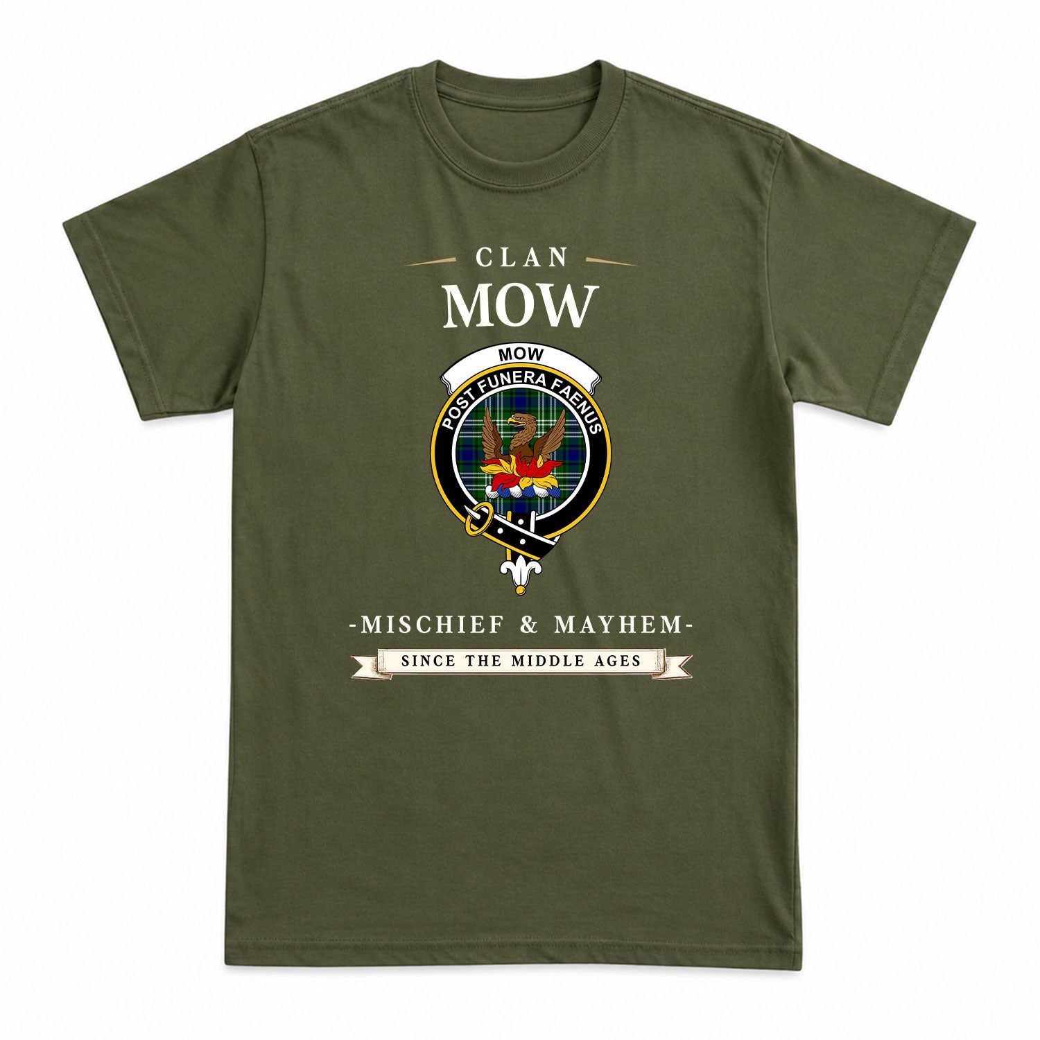 Mow Tartan Crest Mischief and Mayhem T-shirt