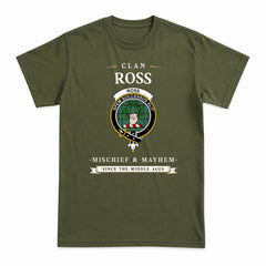 Ross Hunting Ancient Tartan Crest Mischief and Mayhem T-shirt