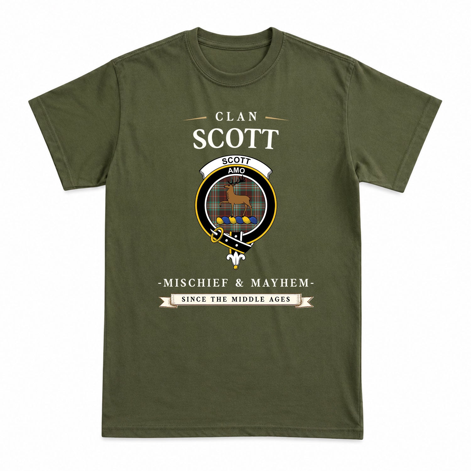 Scott Brown Ancient Tartan Crest Mischief and Mayhem T-shirt