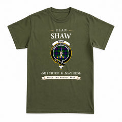 Shaw Modern Tartan Crest Mischief and Mayhem T-shirt