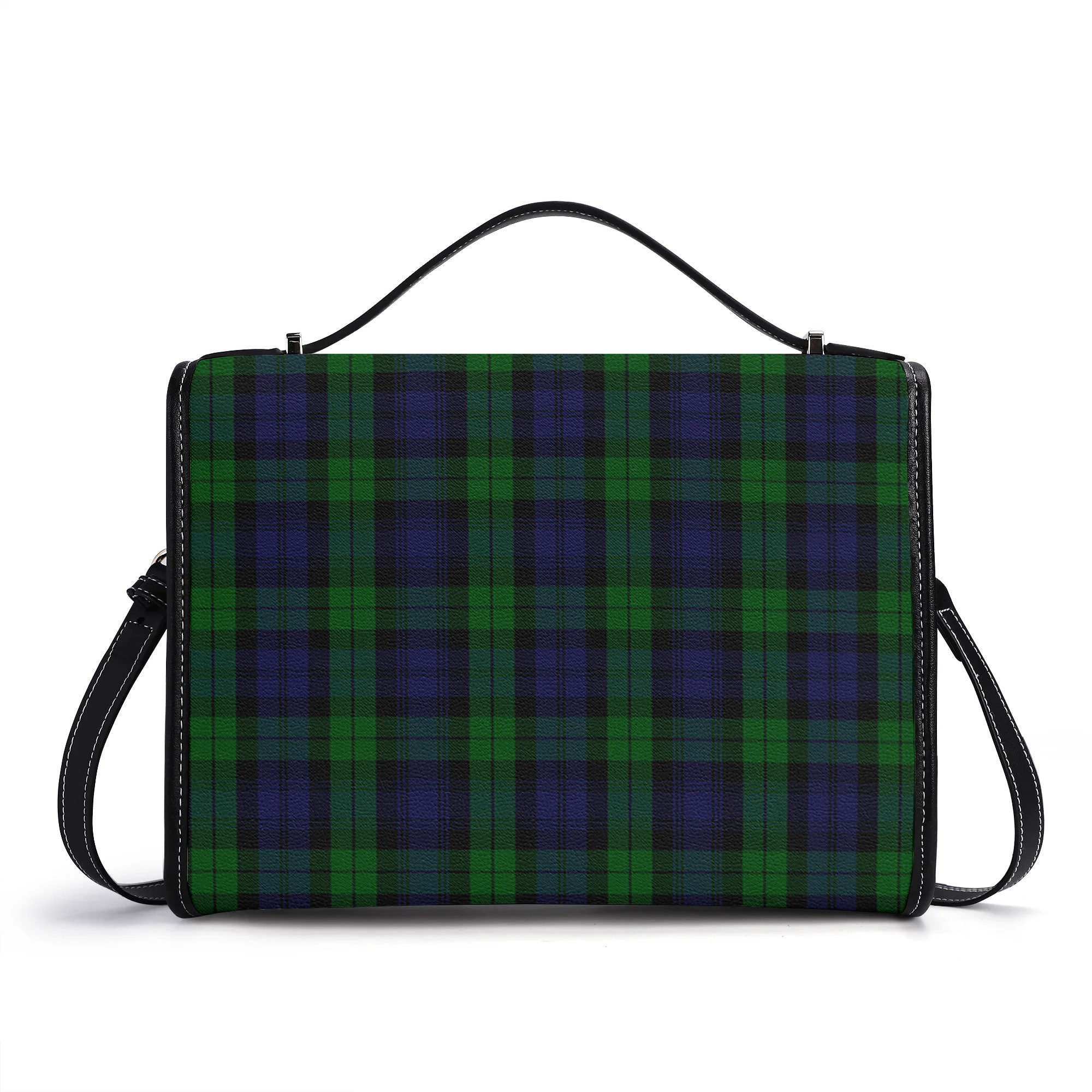 Black Watch Tartan Crest Satchel Bag