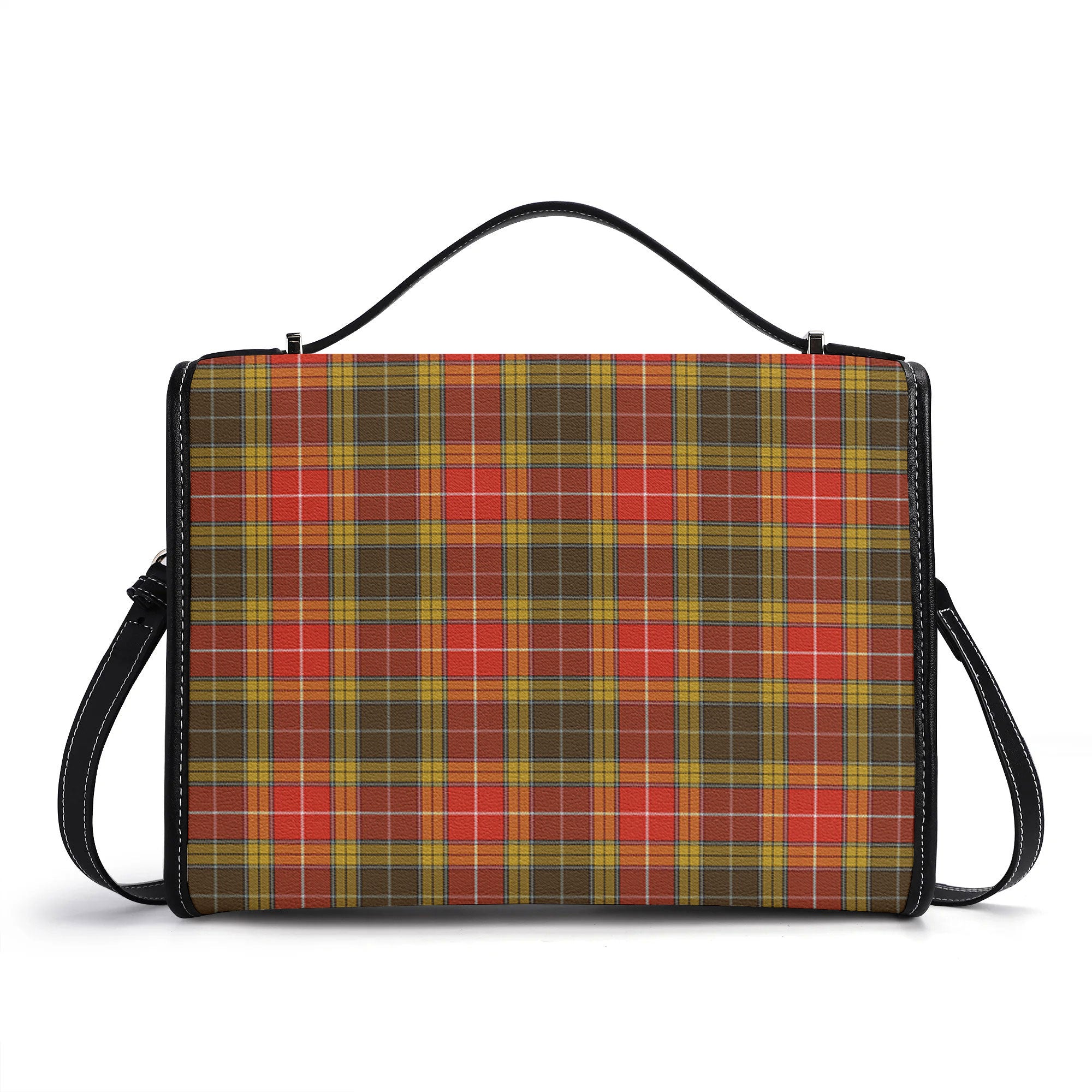Buchanan Old Set Weathered Tartan Crest Satchel Bag