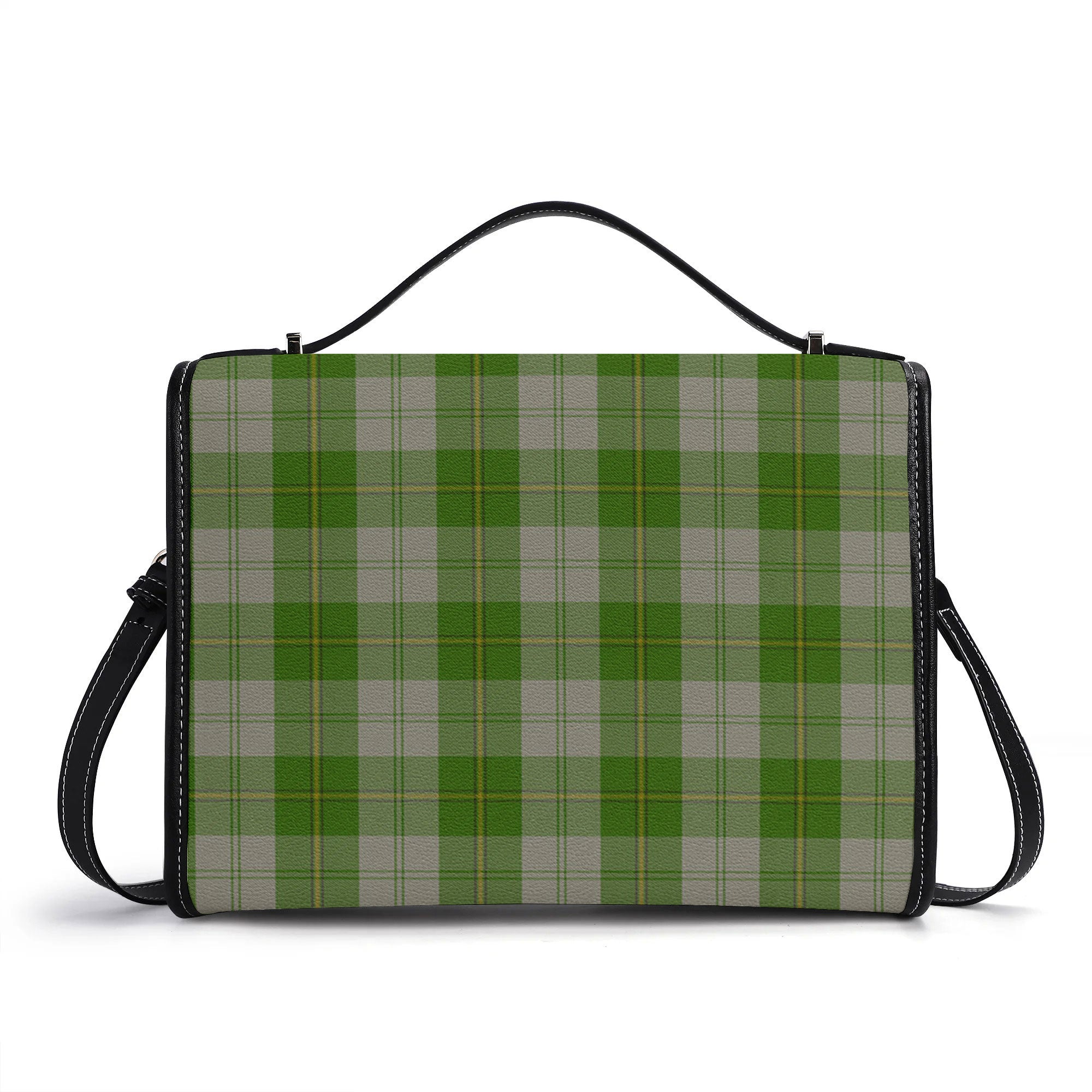 Cunningham Dress Green Dancers Tartan Crest Satchel Bag