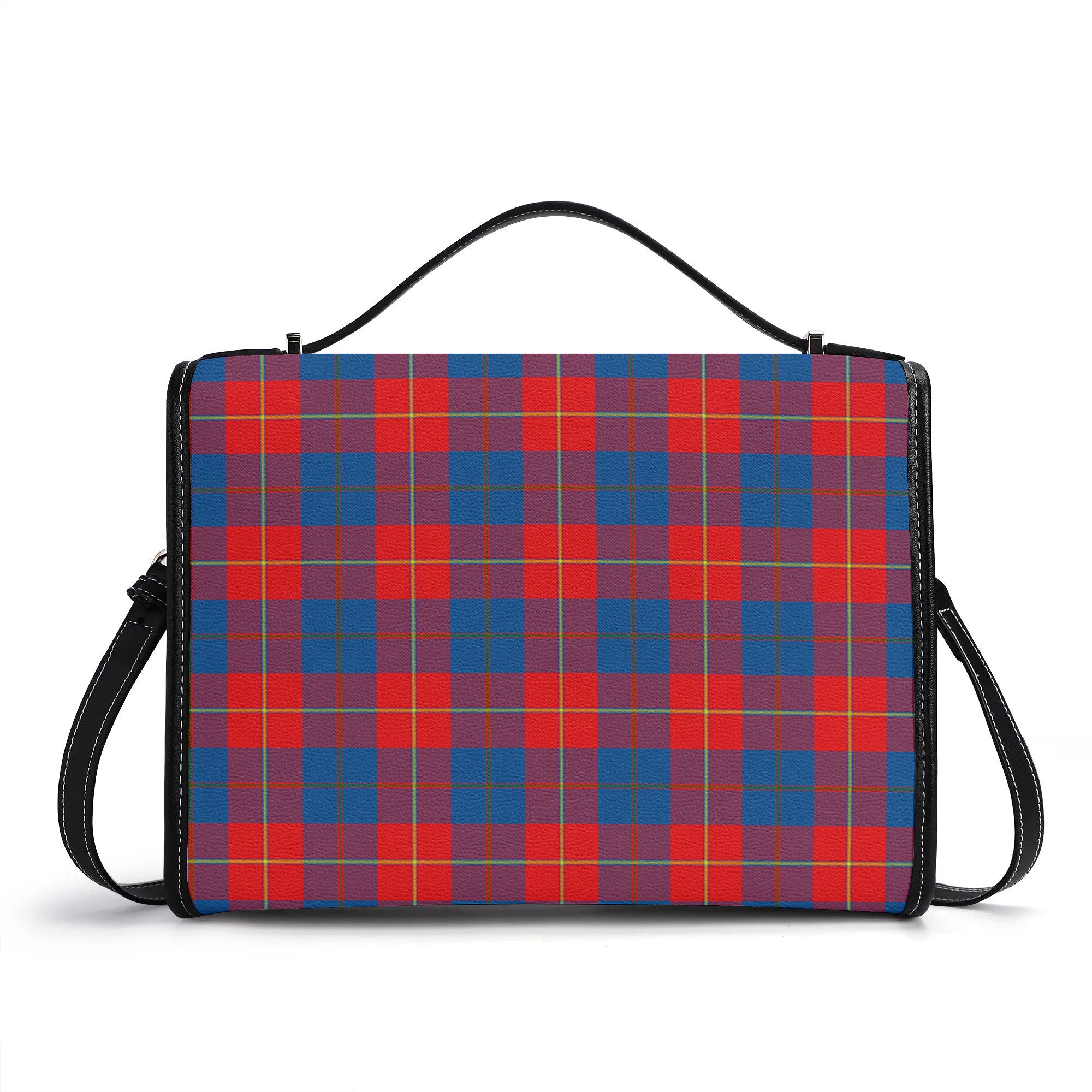 Galloway Red Tartan Crest Satchel Bag