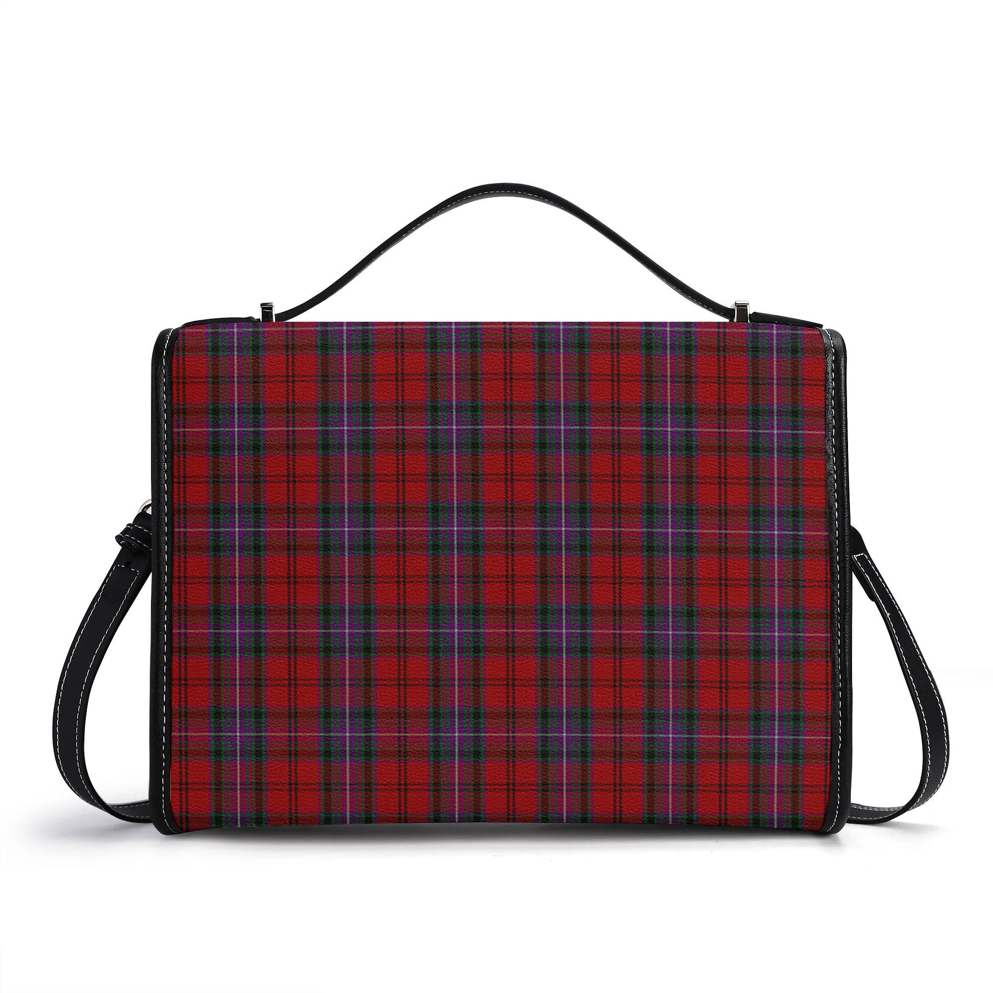 Kelly of Sleat Red Tartan Crest Satchel Bag